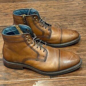 Johnston & Murphy XC Flex Raleigh Leather Cap Toe Boots, Size 9M